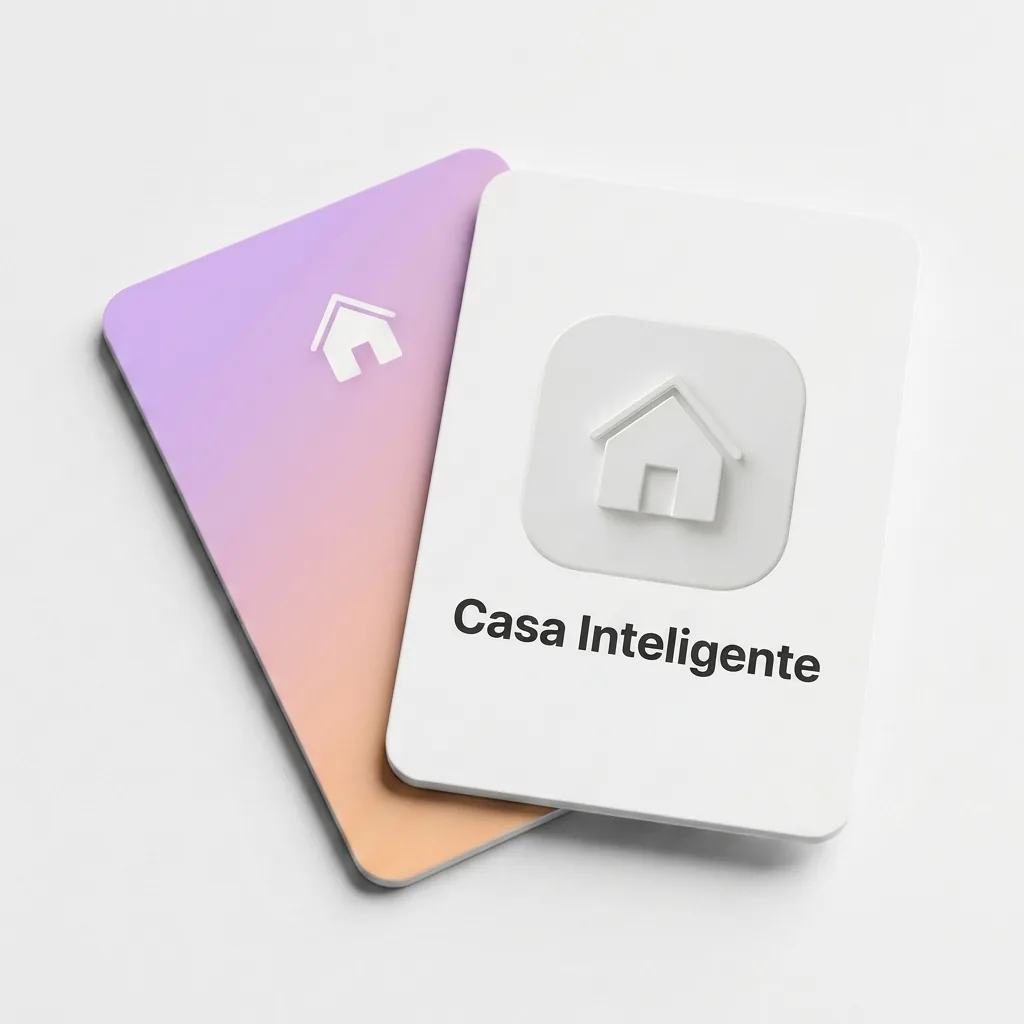 Tarjetas de marca Casa Inteligente con el logo de la casa en relieve