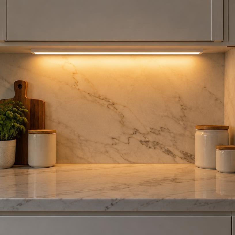 Después — cocina con barra LED